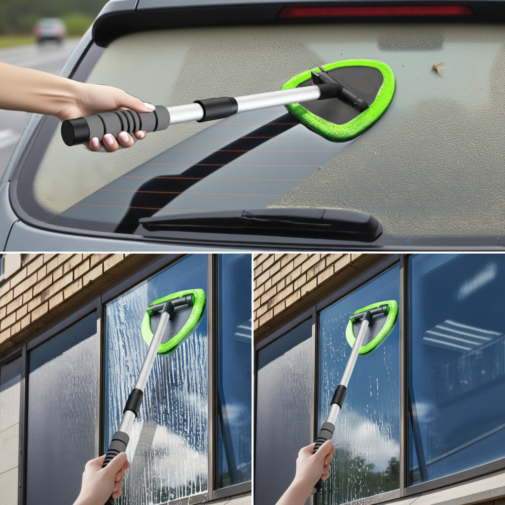 Limpa-vidros Automático de Microfibra com Cabo Extensível