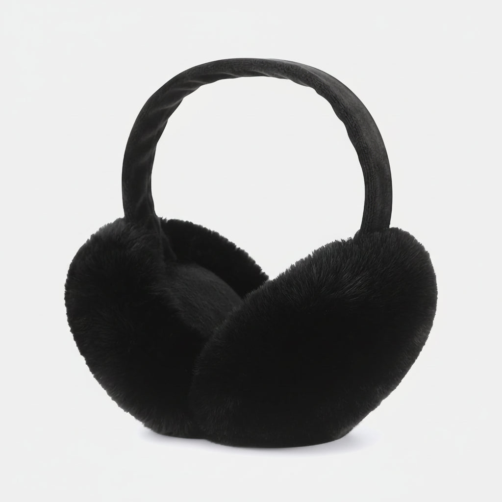 Aquecedores de Orelhas Femininos de Pêlo Macios Dobráveis Acessórios de Inverno