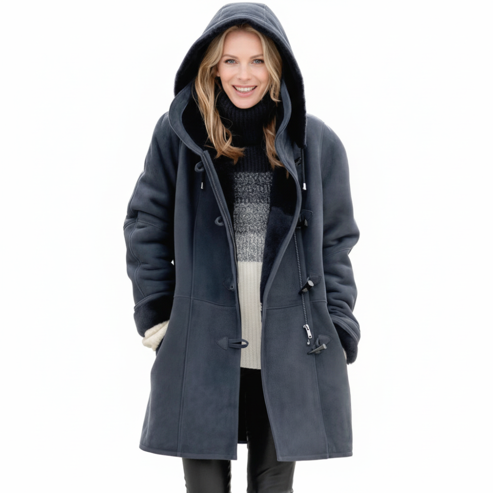Casaco de Inverno com Forro e Capuz para Senhora