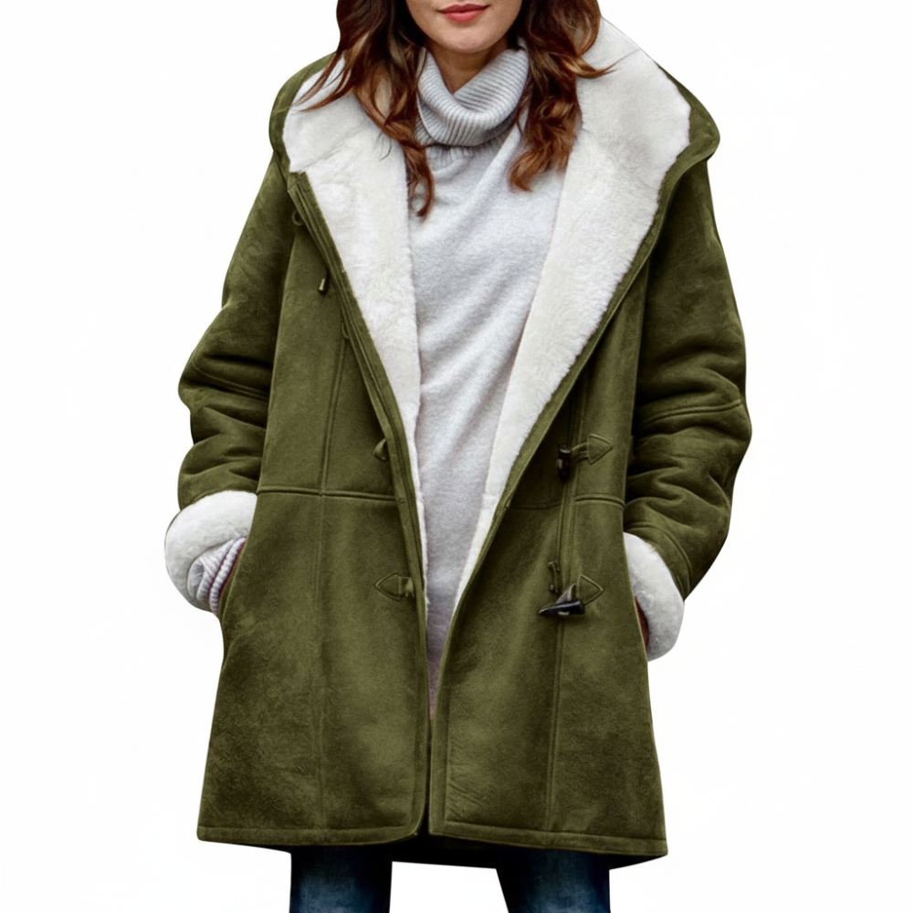 Casaco de Inverno com Forro e Capuz para Senhora