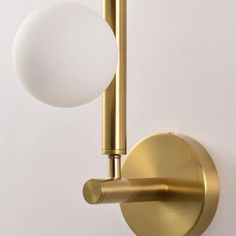 GoldenSphere - Lámpara de pared dorada moderna con esferas de vidrio