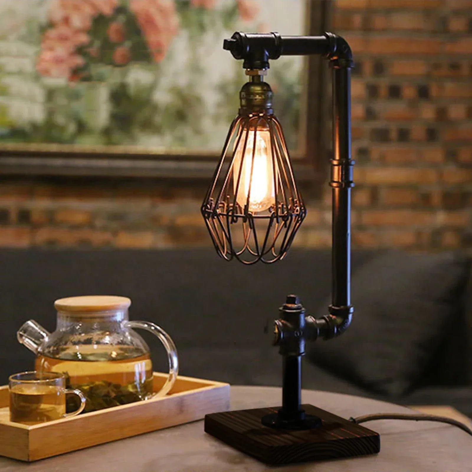 LumiVintage – Industriële Vintage Metalen Tafellamp, Retro Loft-Design voor Woonkamer, Kantoor en Slaapkamer