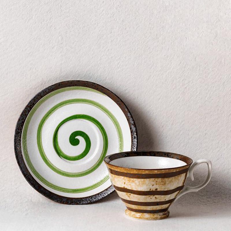 Set de 2 piezas Taza y Plato de Té Matcha de Cerámica
