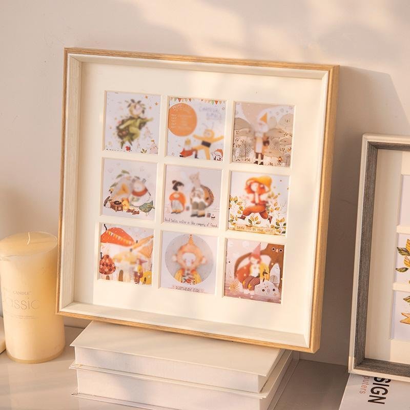 Vierkante Beige Roze Grijze Houten Fotolijsten