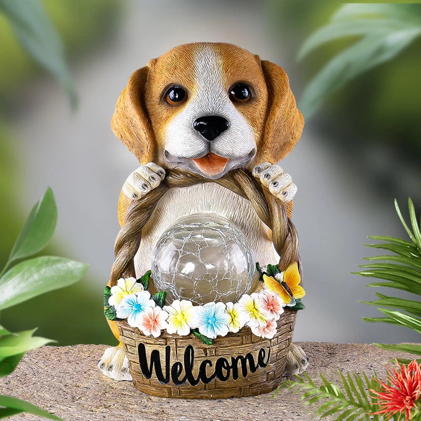 SolarGarden - Solar Energy Dog Sculpture with LED – Weather-Resistant Decorative Lighting