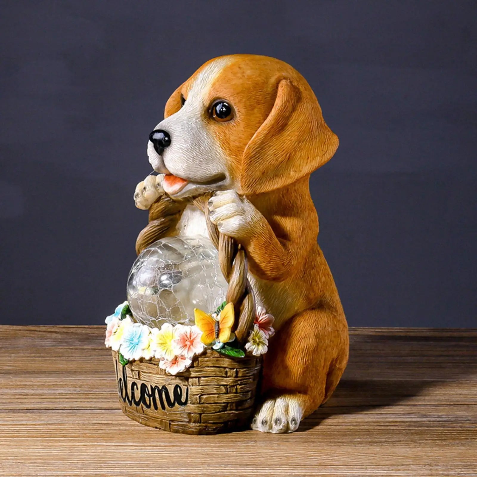 SolarGarden - Solar Energy Dog Sculpture with LED – Weather-Resistant Decorative Lighting
