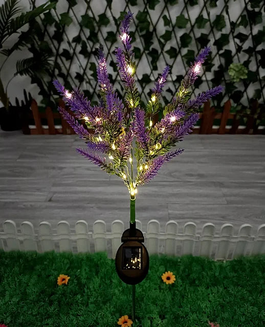 SolarGlow – Illuminazione Solare a LED per Fiori da Giardino – Lampade Decorative Esterne alla Lavanda