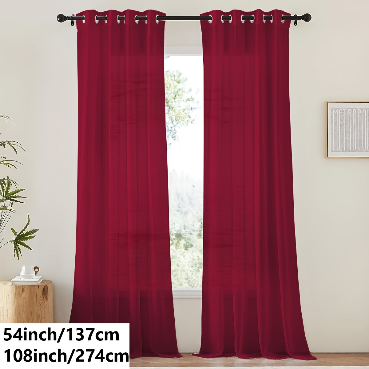 Tende in voile bianco leggero - 2 pezzi con occhielli per soggiorno e camera da letto