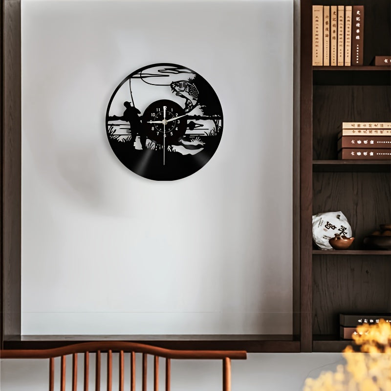 VinylCatch - Reloj de Pared de Pesca Vintage
