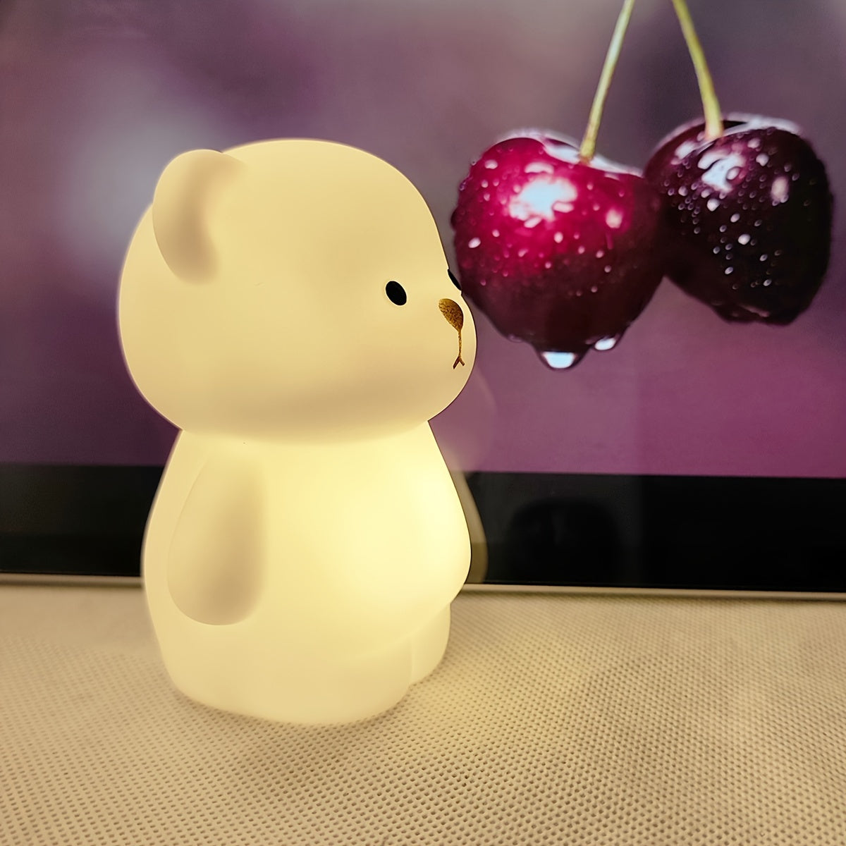 RusticBear - Vrijstaand Beren Nachtlampje met LED Spotlamp