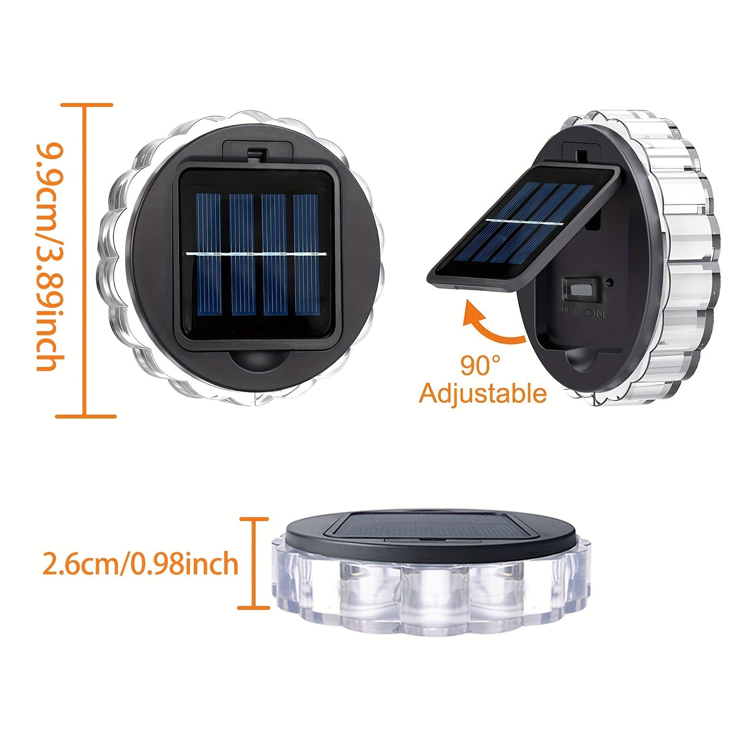 SolarFence - 4-Pack Waterproof Solar-Powered LED Lighting for Fences, Patios, and Stairs