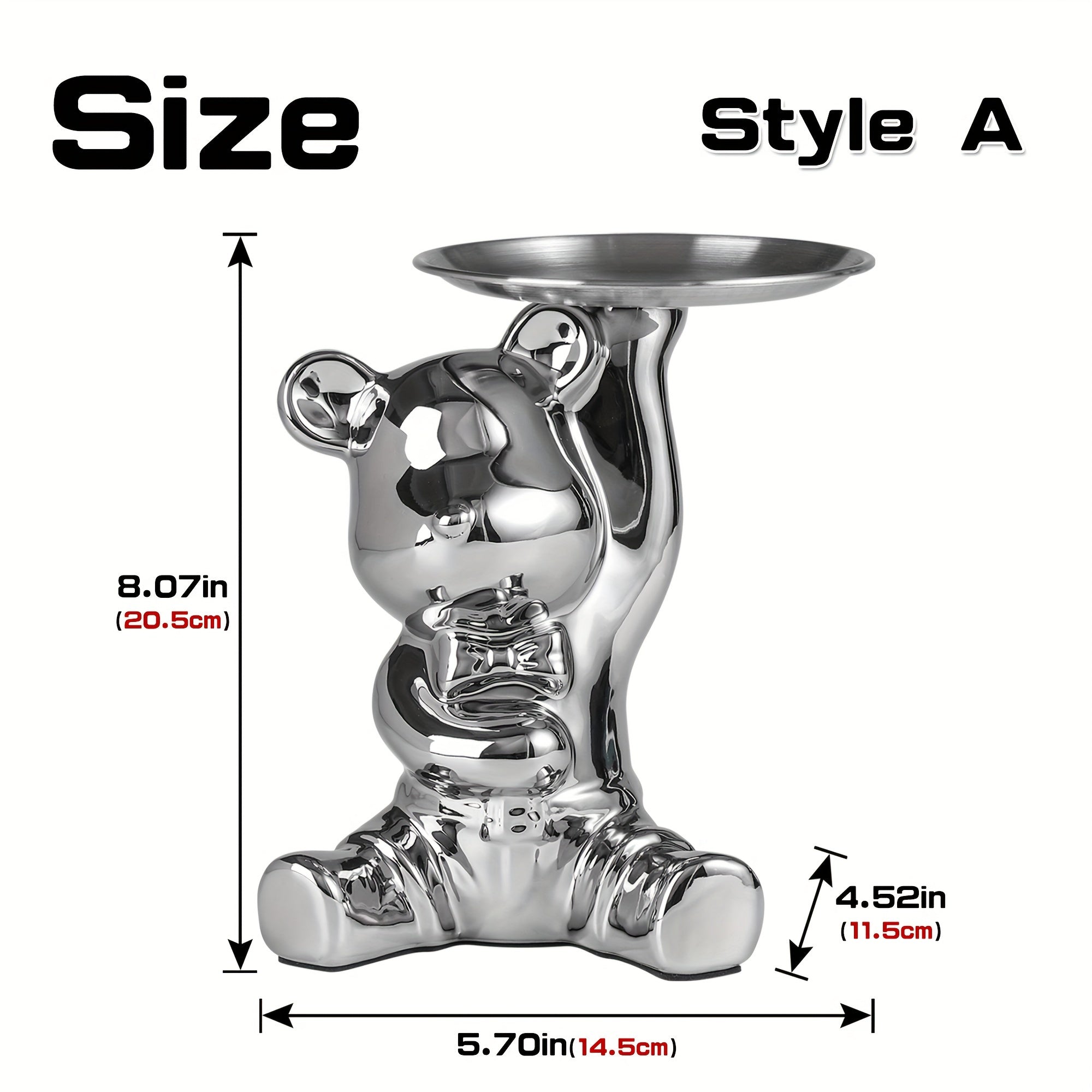 CeramiBear - Vassoio decorativo orso e coniglio in ceramica