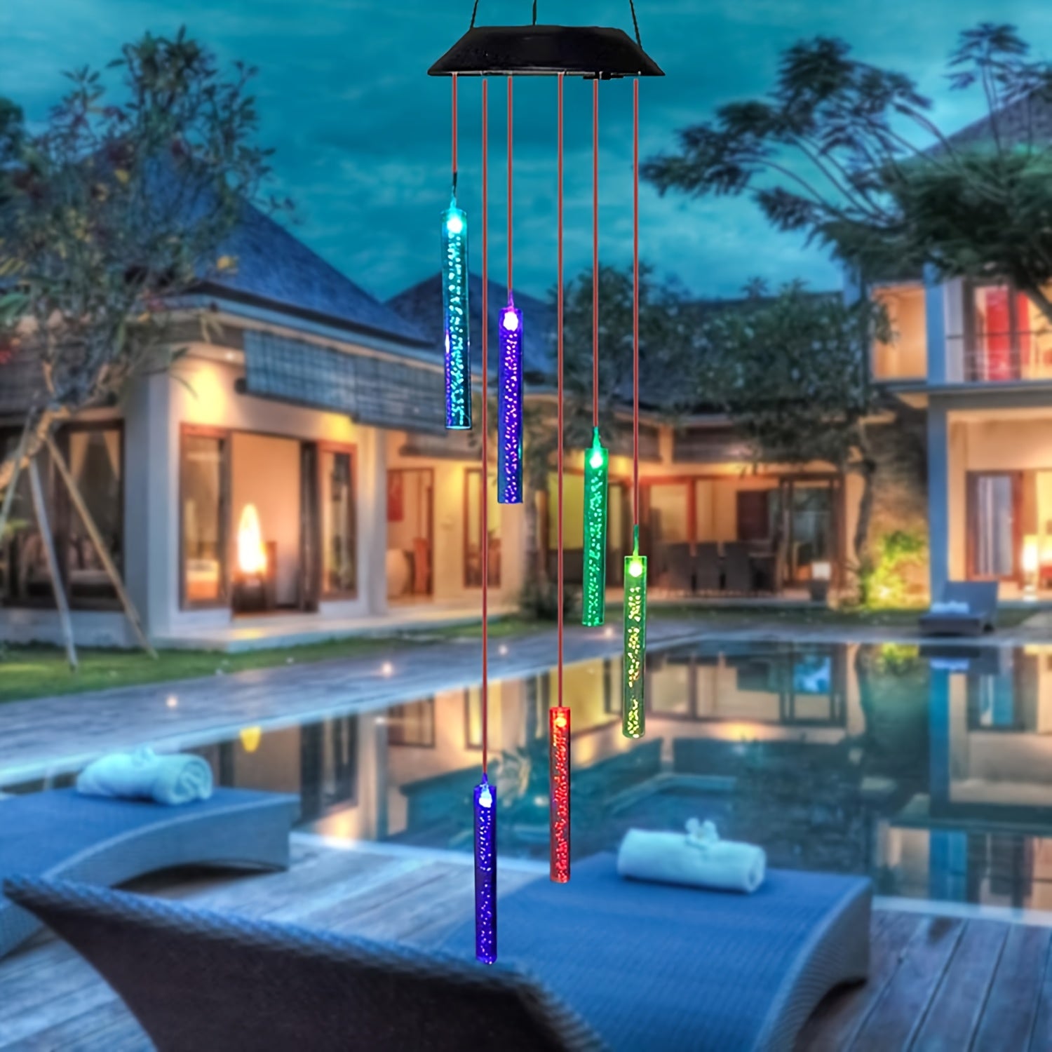 SolarChime - Color Changing LED Wind Chime for Outdoors