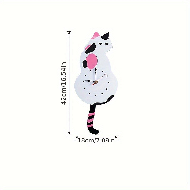 SwingTail - Reloj de Pared para Gato con Cola de Columpio con Mecanismo Silencioso