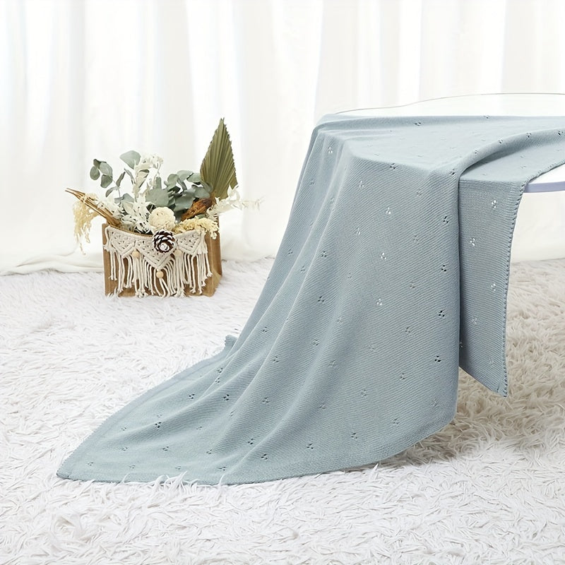 Coperta in Maglia Unicolore per Bambini, Coperta per Passeggino, Coperta Traspirante, Regalo di Pasqua, Halloween, Regalo di Natale