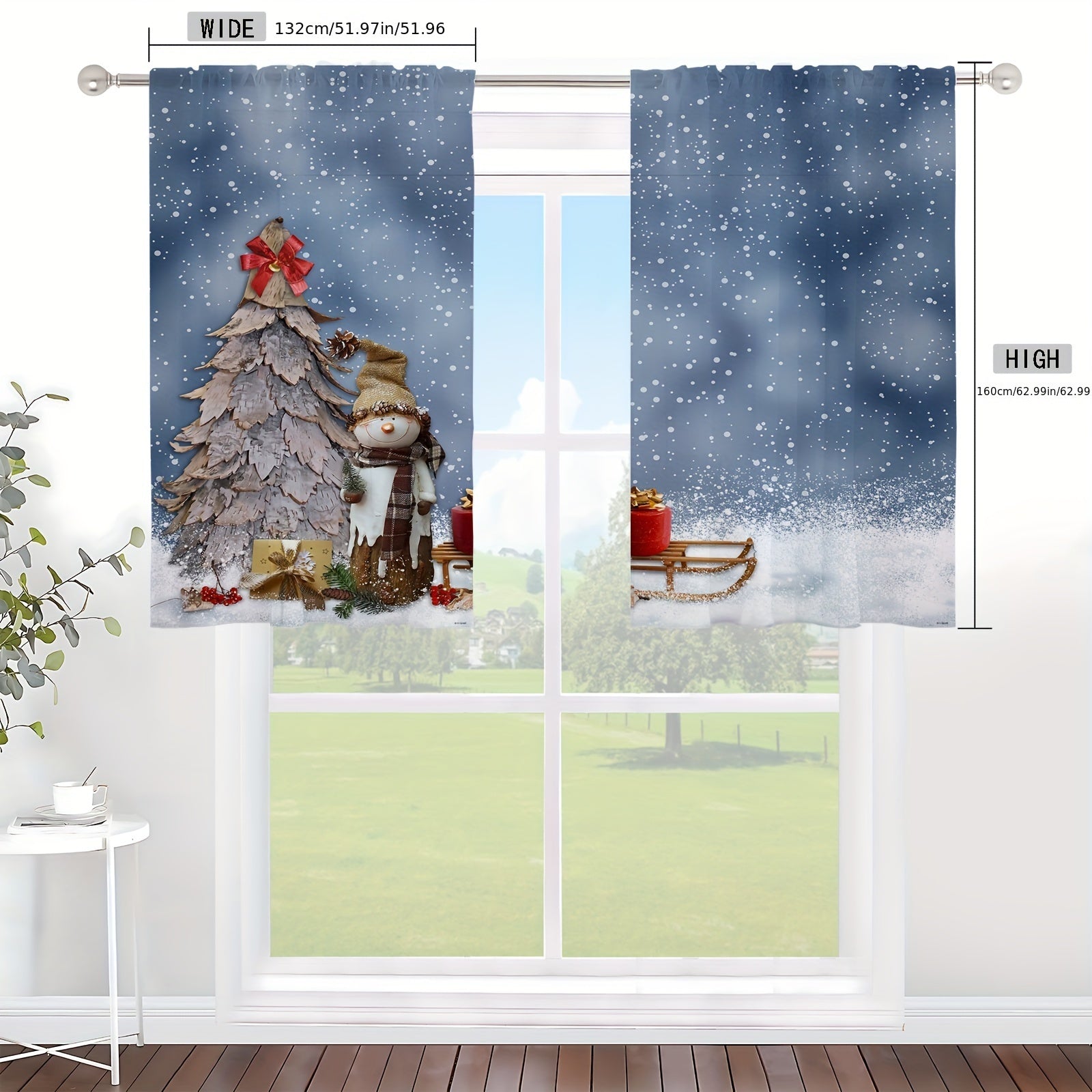 Tende Pupazzo di Neve - 2 Pezzi Trasparenti con Tasca per Asta