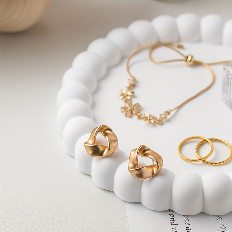 RingTray - Vassoio Rotondo Bianco per Gioielli | Per Anelli, Orecchini e Chiavi