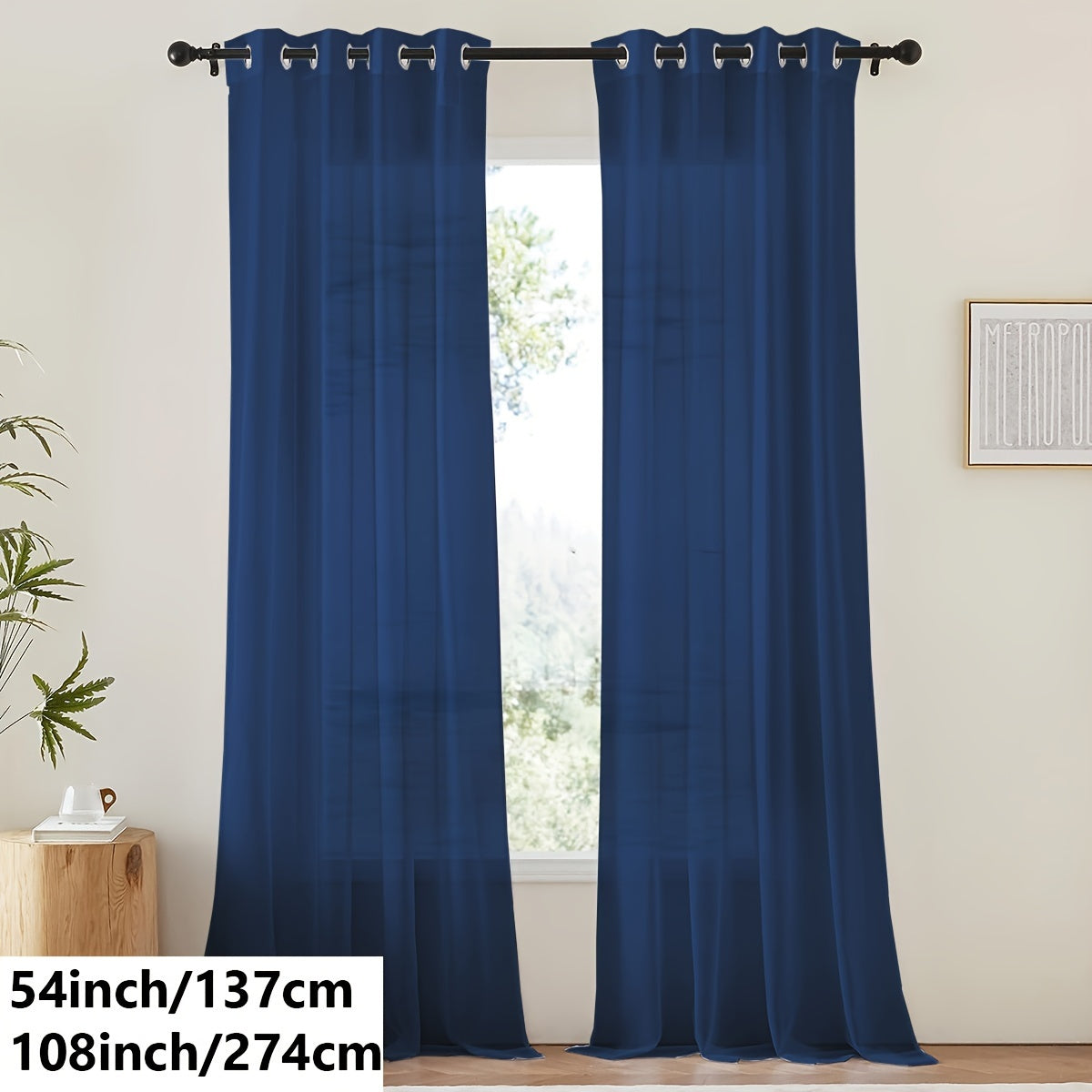 Tende in voile bianco leggero - 2 pezzi con occhielli per soggiorno e camera da letto