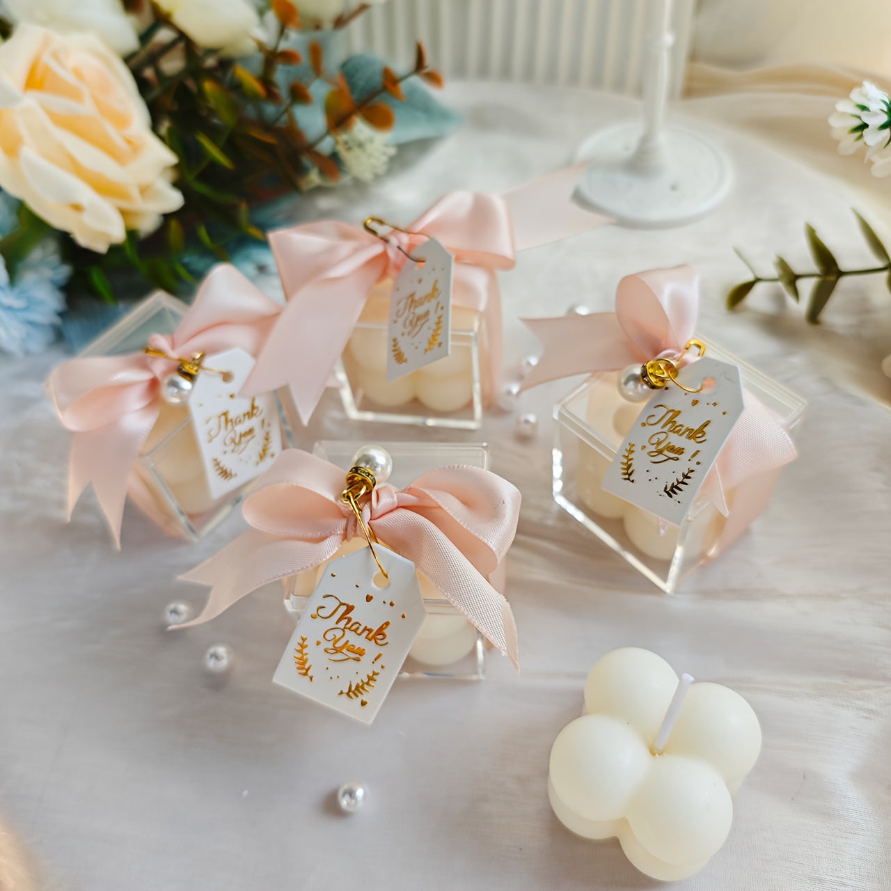 Candele Profumate Fresia (10/20 pezzi) - Perfette per Matrimoni, Baby Shower e Decorazioni per la Casa