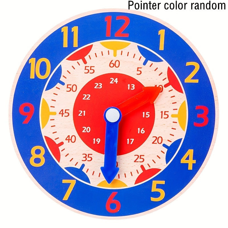 Houten Educatieve Klok - Speelklok voor Kinderen om de Tijd te Leren, Perfect voor Kerst- en Halloween Cadeaus