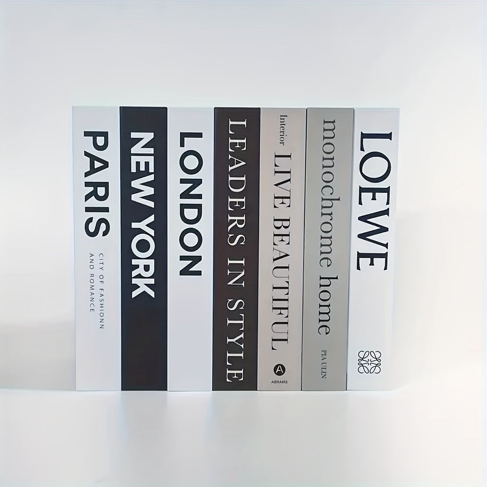 Set di 7 Fermalibri Decorativi in Stile Classico - Libri Finti per Decorazione da Tavolo e Mensola