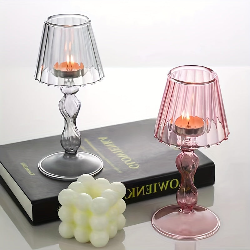 CrystalGlow - Decoratieve Glazen Tafellamp en Kandelaar