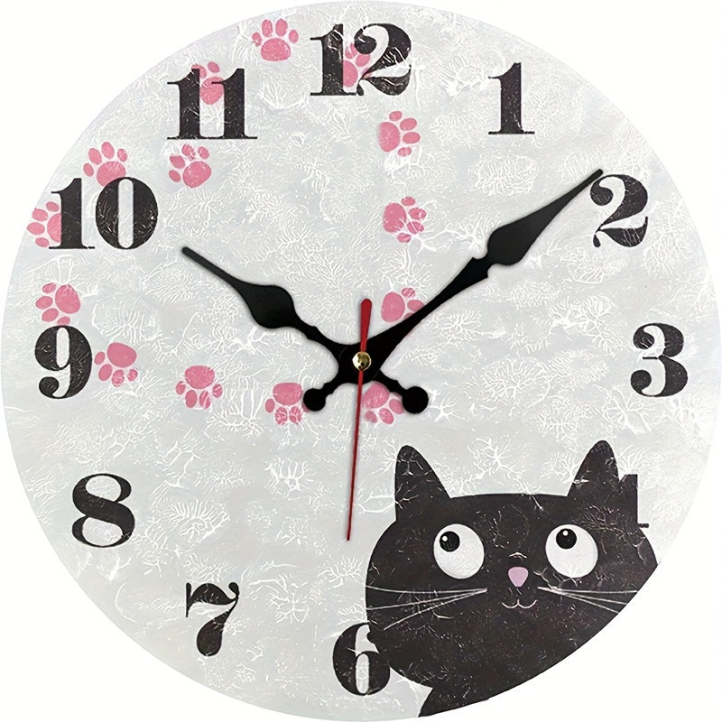 PurrTime - Reloj de Pared Silencioso y Adorable para Gatos para Decoración de Habitaciones