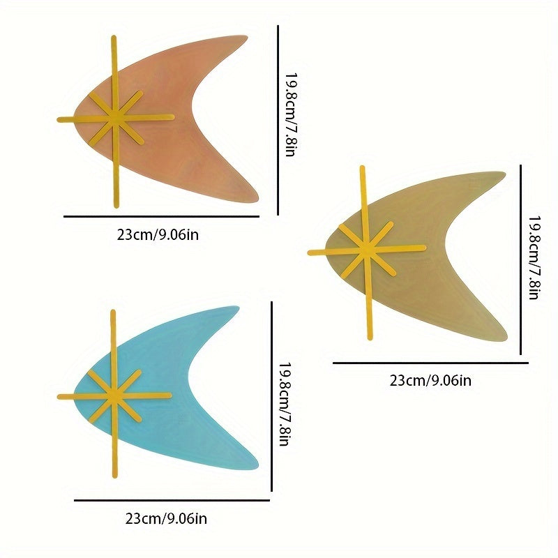 DecoSet - Art Deco Metalen Muursculpturen 3-delige Set