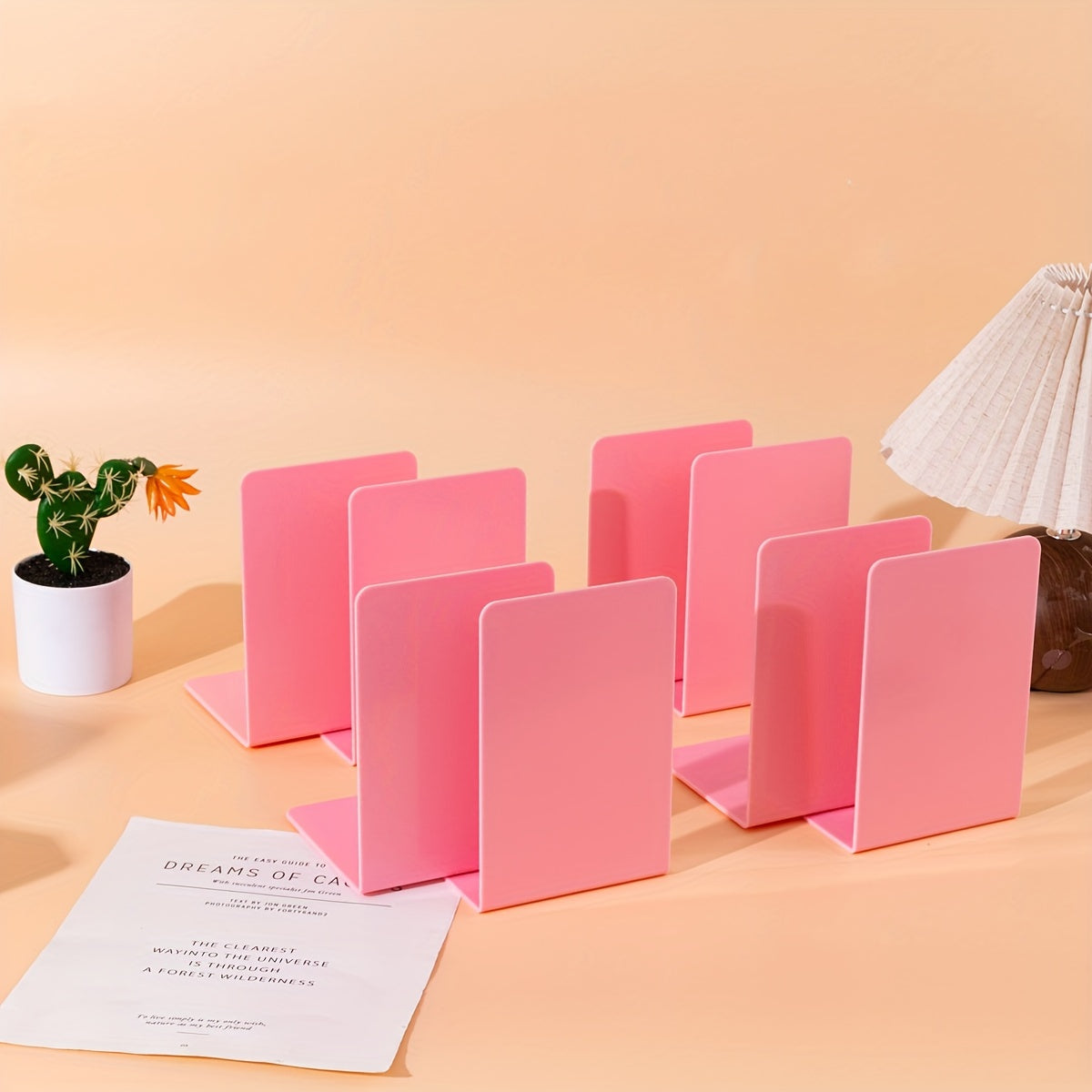 8-delige L-vormige Boekensteunen - Duurzaam PP Materiaal, Bureau- en Studentenorganizer