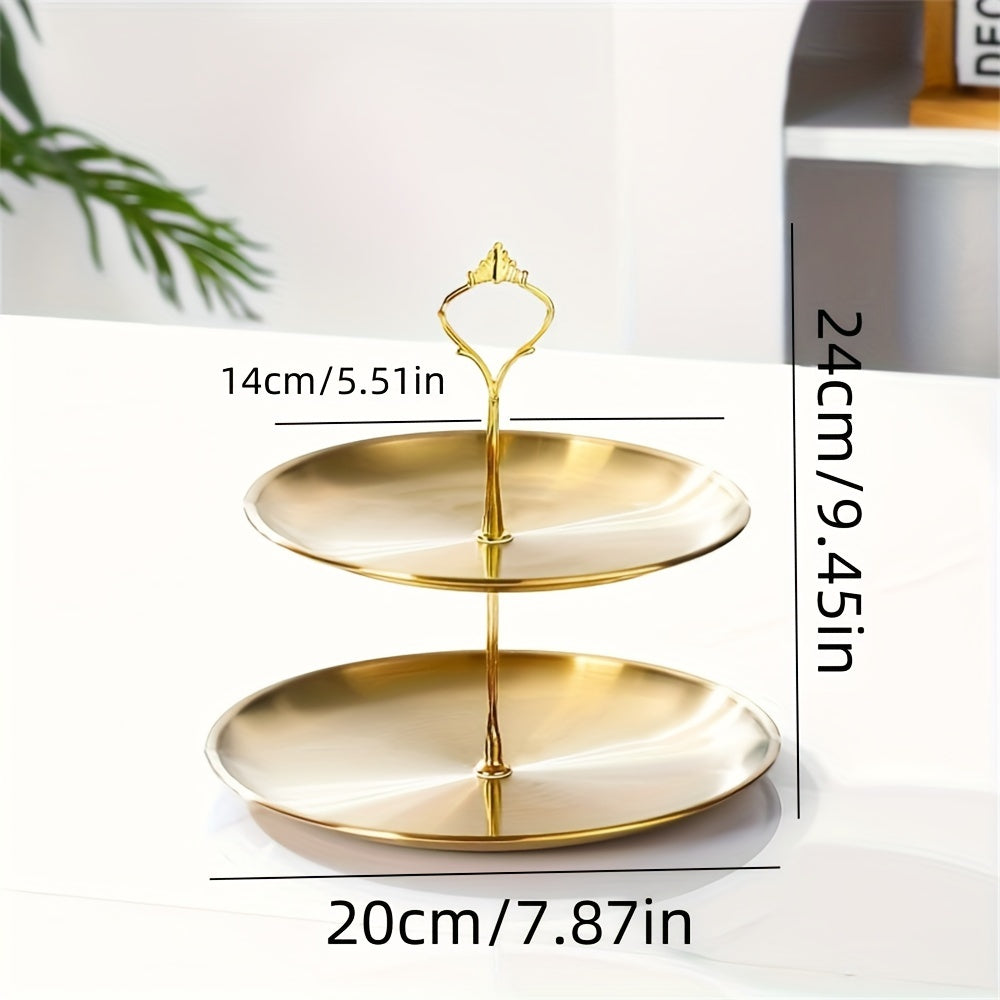 SteelTower - Alzata per Torte in Acciaio Inox a 3 Livelli | Vassoio da Portata per Dessert e Frutta