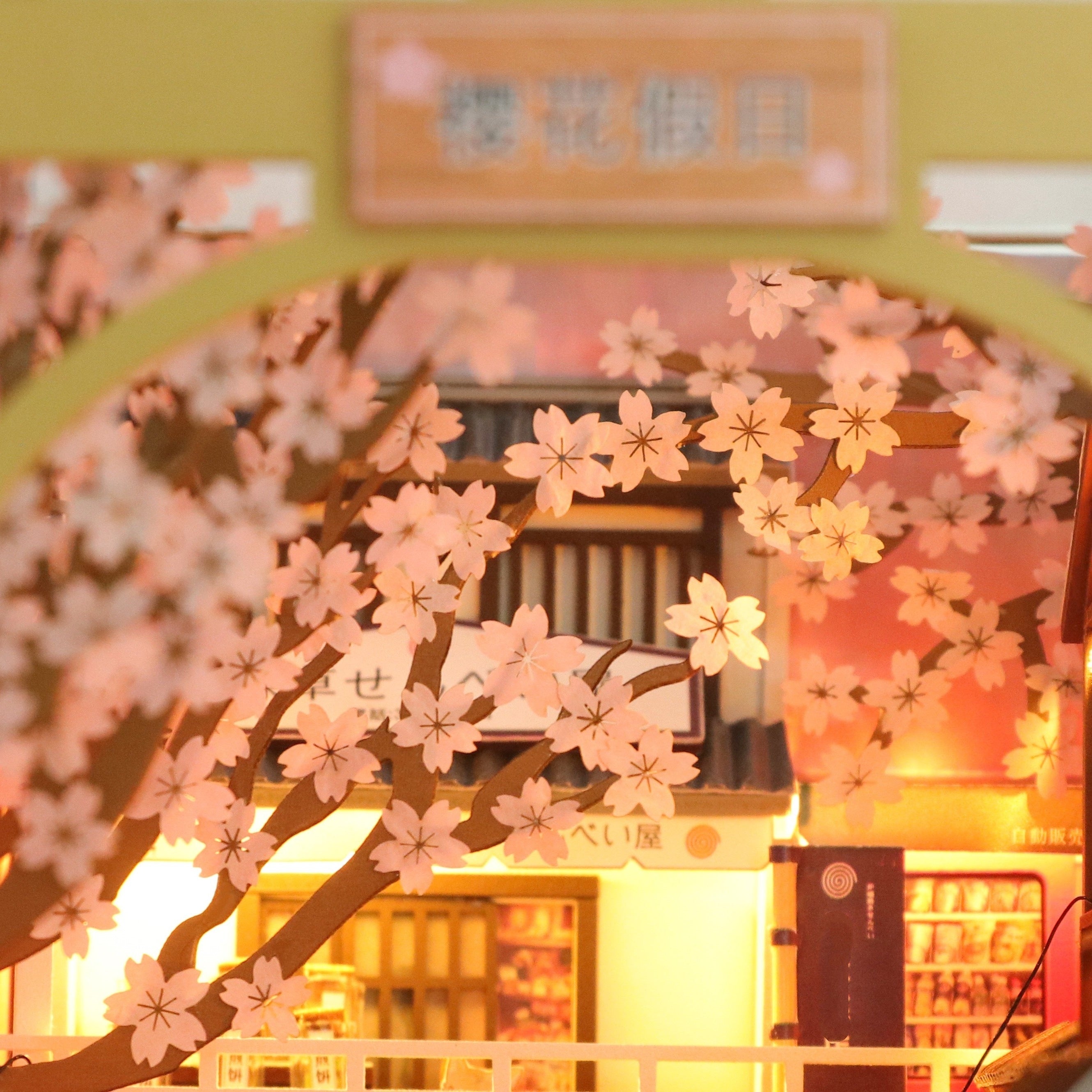 CherryBlossom - Kit Fermalibri 3D in Legno - Architettura Giapponese Creativa Fai-da-te