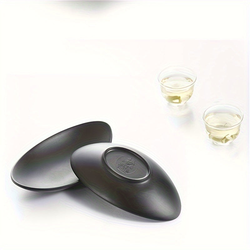 BlackTray - Vassoio Ovale Nero per Gioielli e Chiavi | Organizer in Metallo Lucidato