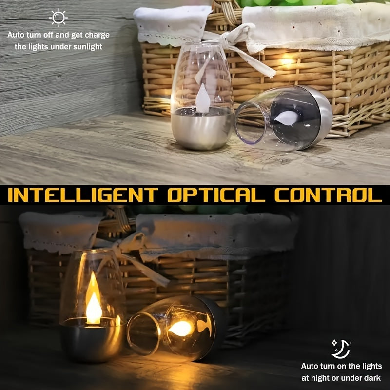 SolarCandle - LED Theelicht op Zonne-energie, Decoratieve Warm Witte Kaarslamp