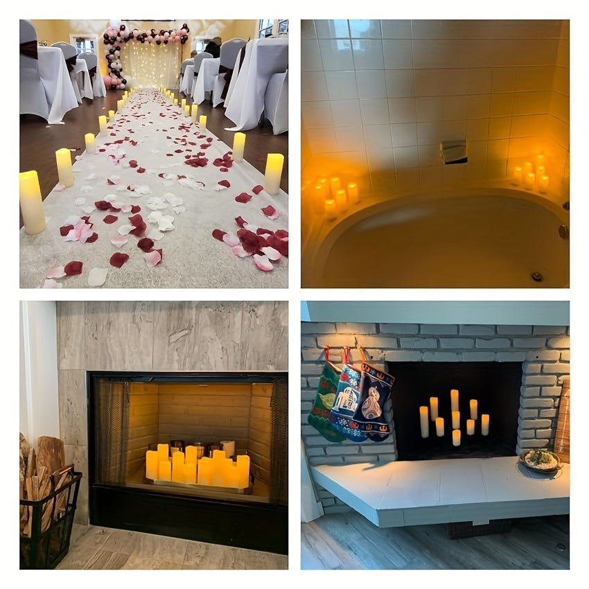 Set di 12 Candele LED Senza Fiamma con Telecomando