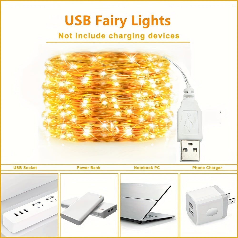 TwinkleWire - Fio de Cobre com LED USB, Corrente de Luzes Multicolorida para Decoração