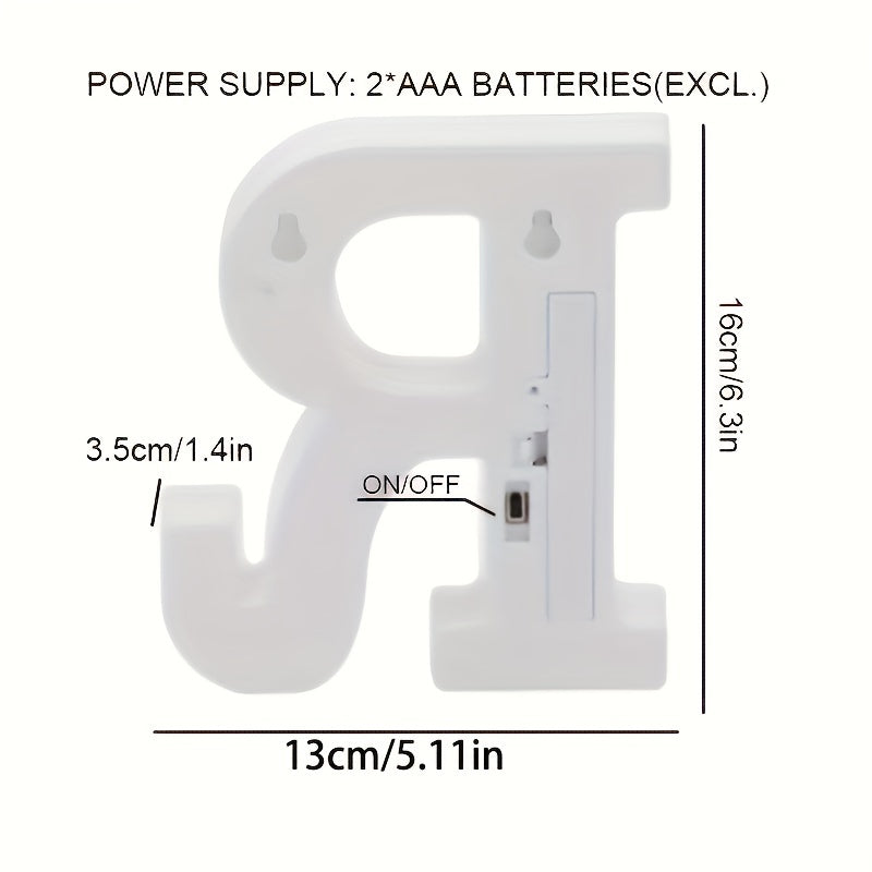 AlphaGlow - Lámpara de letra decorativa LED con alimentación por batería