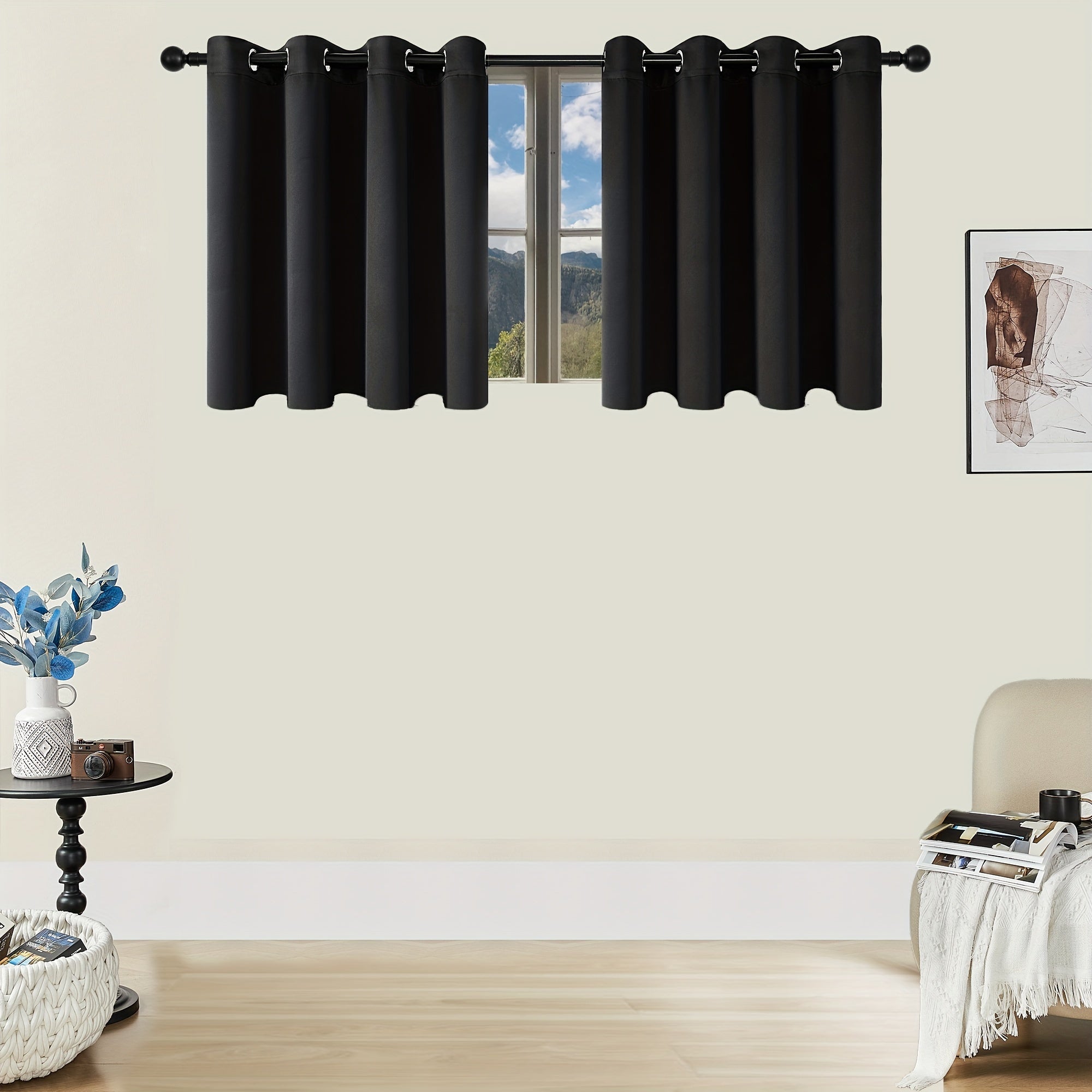 Tende Oscuranti - 2 Pezzi Tende Moderne in Poliestere con Isolamento Termico e Anelli