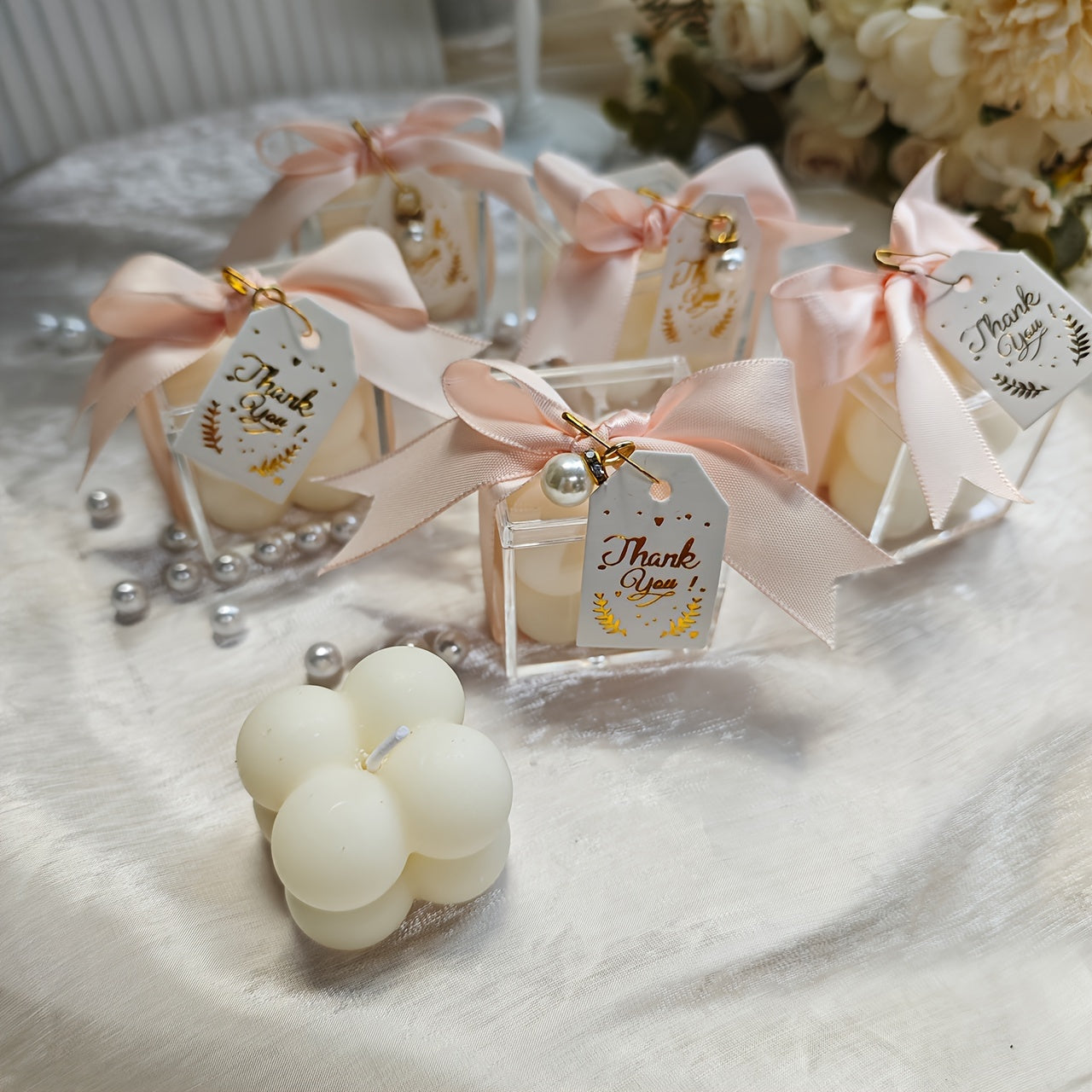 Candele Profumate Fresia (10/20 pezzi) - Perfette per Matrimoni, Baby Shower e Decorazioni per la Casa
