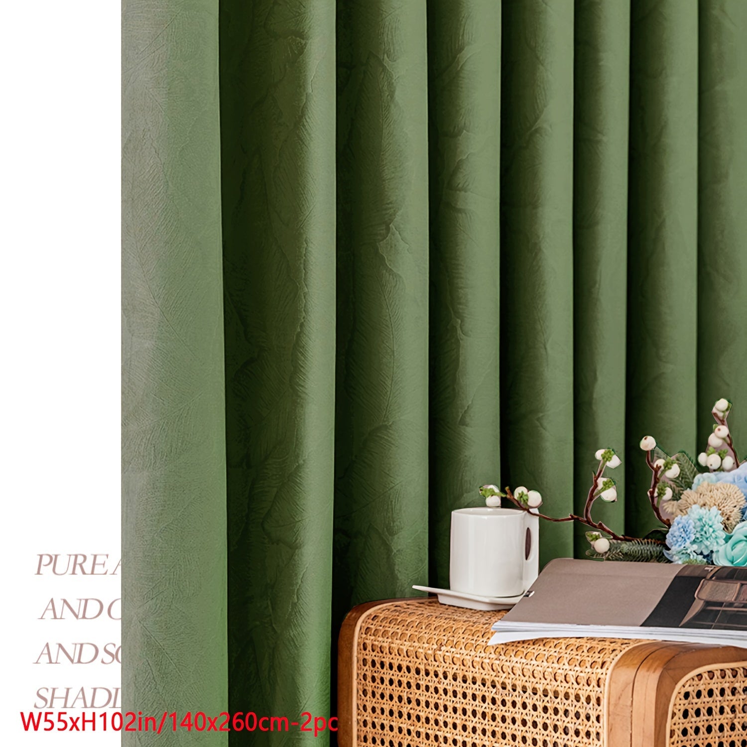 Cortinas de terciopelo jacquard estilo glam Aifish - paquete de 2, 90% opacas y aislantes térmicas