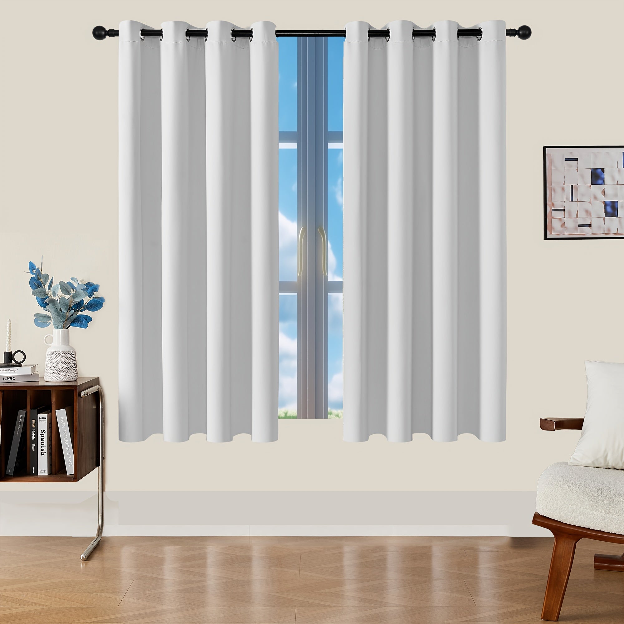 Tende Oscuranti - 2 Pezzi Tende Moderne in Poliestere con Isolamento Termico e Anelli