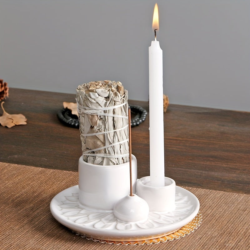 Multifunctionele Morandi Kleur Keramische Kaarsenhouder - Incense Burner en Home Decoratie