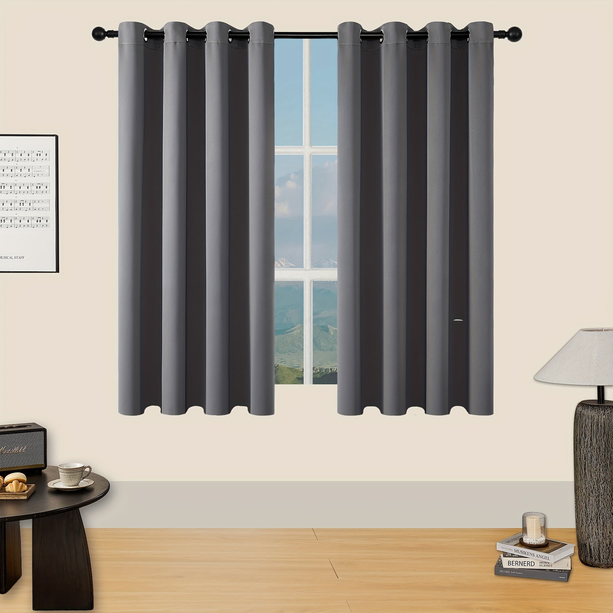 Tende Oscuranti - 2 Pezzi Tende Moderne in Poliestere con Isolamento Termico e Anelli