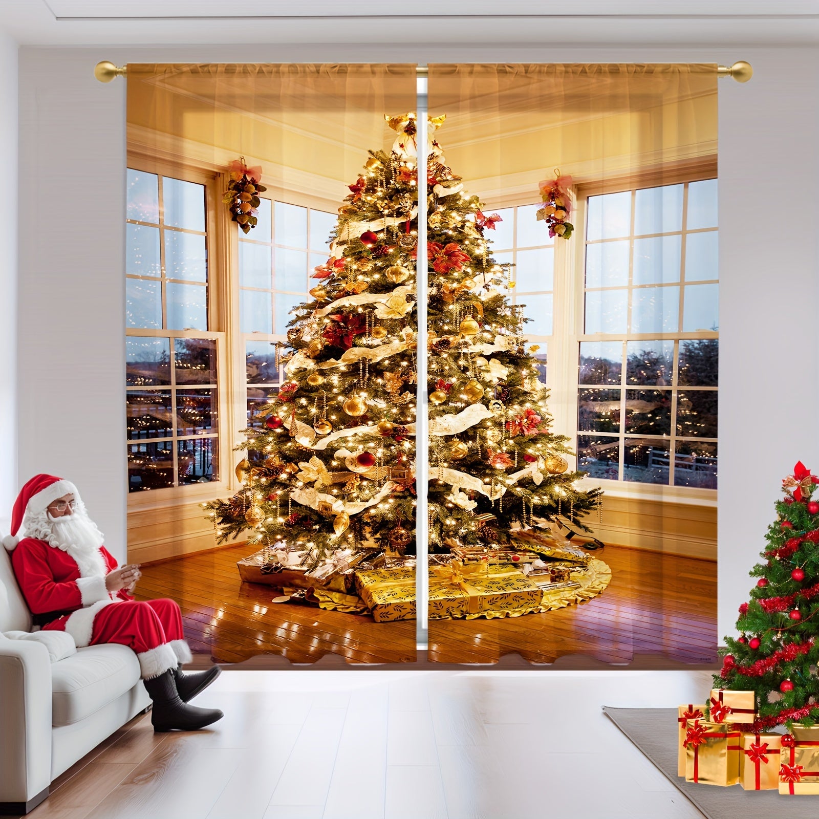 Tende Pupazzo di Neve - 2 Pezzi Trasparenti con Tasca per Asta