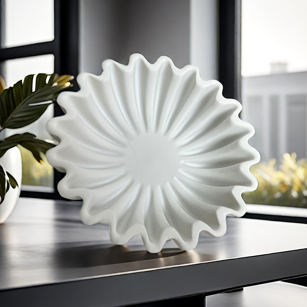 EleganceBowl - Hars Kom met Groeven & Golvende Randen voor Woonkamer Decor