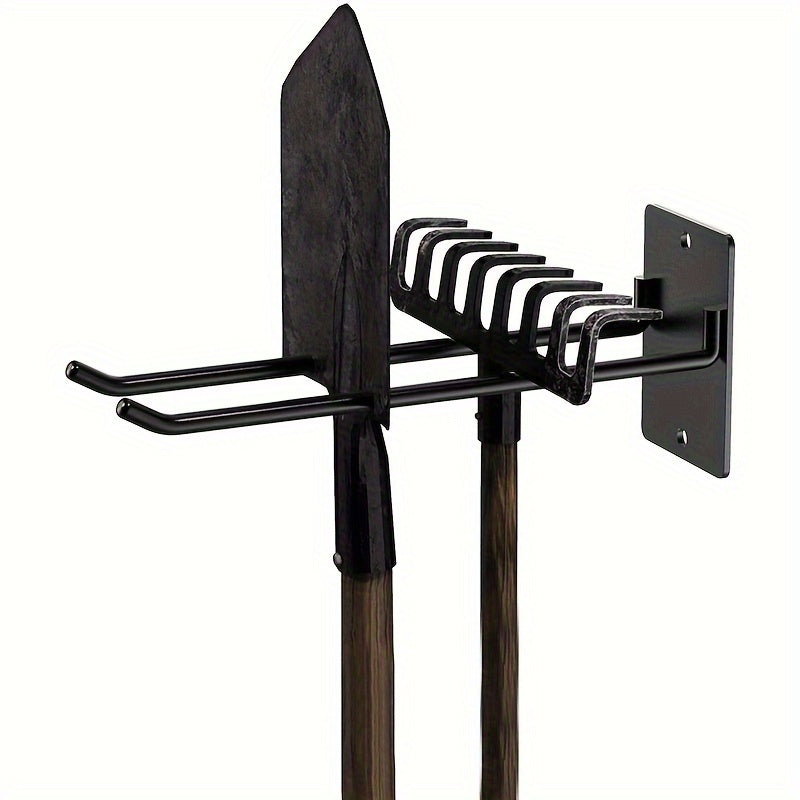 ToolRack - Heavy Metal Garden Tool Organizer with Garage Hooks