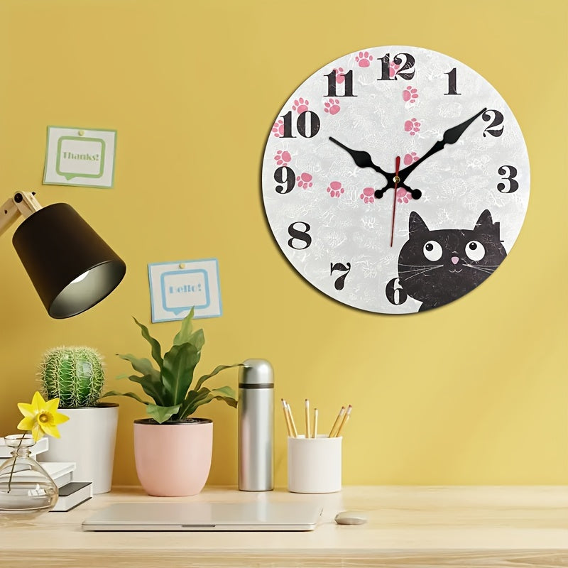 PurrTime - Reloj de Pared Silencioso y Adorable para Gatos para Decoración de Habitaciones