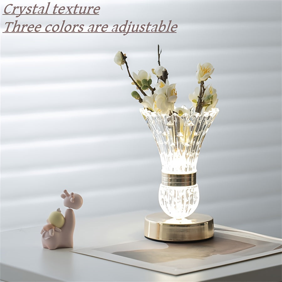 CrystalGlow - Moderne LED Kristallen Tafellamp met Dimbare Verlichting