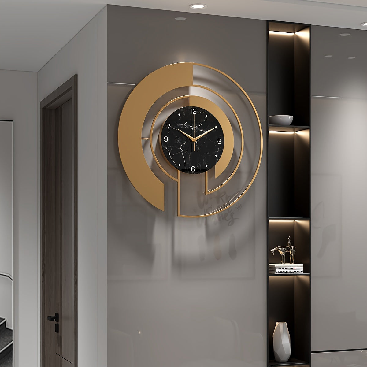 GeoGold - Modern Gold Wall Clock with Stylish Geometric Design