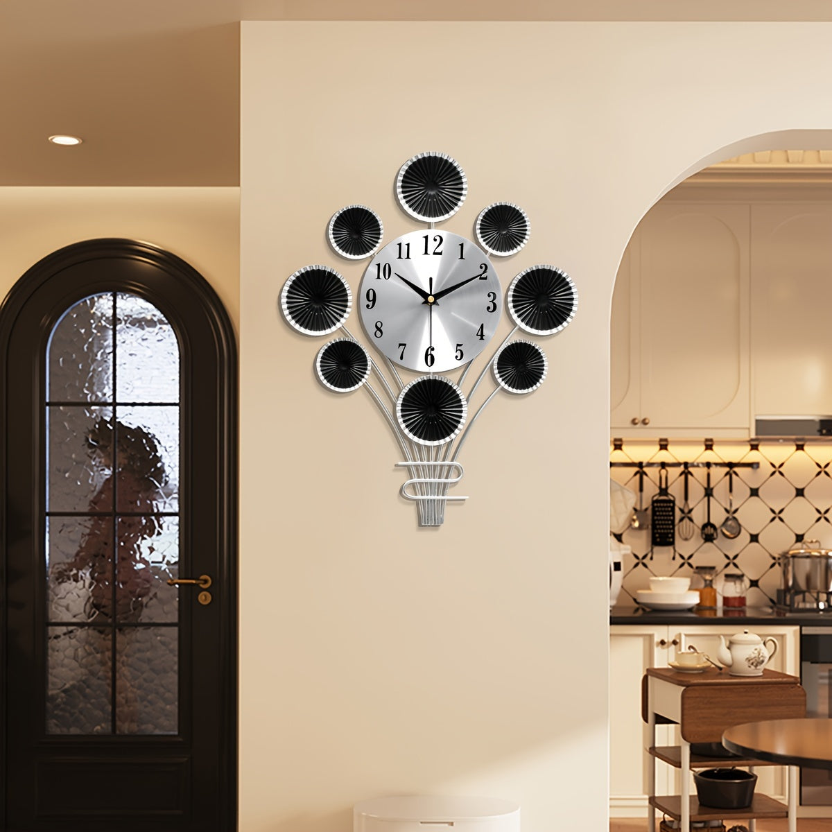 Modern Metal Silent Wall Clock - Balloon-Shaped, Decorative for Living Room and Bedroom