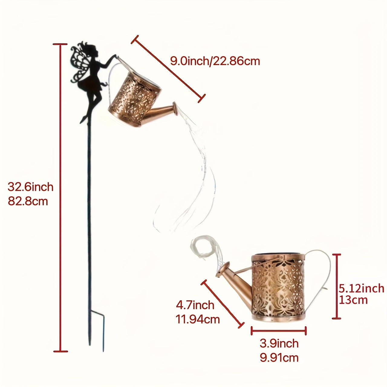 SolarSprinkle - Solar-Powered Watering Can Fairy Lights